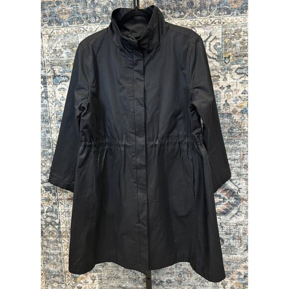 Eileen Fisher Jackets & Blazers - Eileen Fisher Women's Size M Black Fleece Lined Adjustable Waist Collared Coat